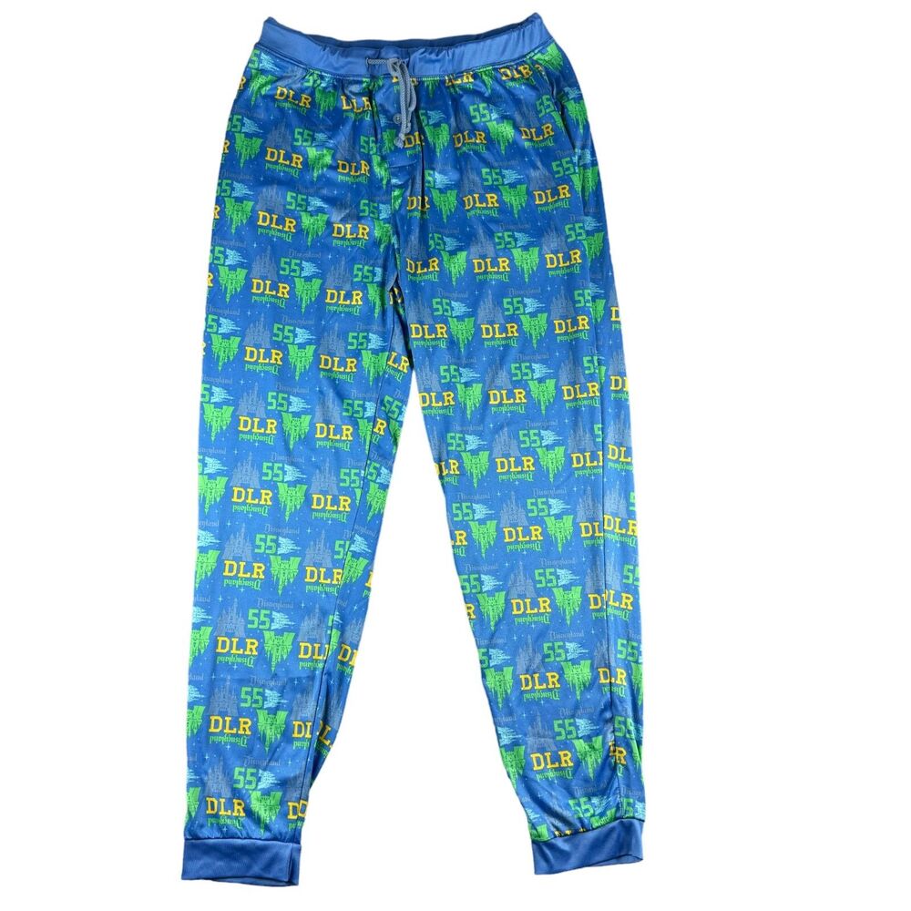 Disney Parks Joggers Men's Large Blue Drawstring Pajama Pants Leggings 55 DLR